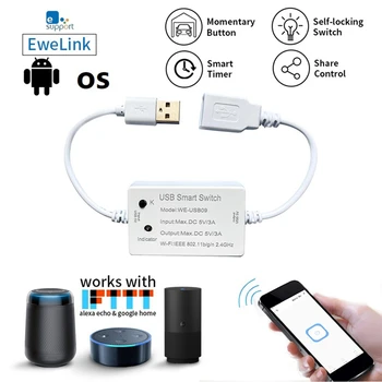 Ewelink חכם מתג WIFI בקר אוניברסלי מפסק שעון חכם החיים עבור מכשירי USB עבור Alexa, Google הביתה, 1 יח - התמונה 1  