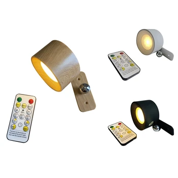 LED אור הקיר קיר אור פנימי נטענת USB שלט רחוק אלחוטי קיר מנורות קיר רכוב האור בחדר השינה מנורת הקריאה - התמונה 1  