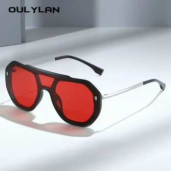 OULYLAN משקפי שמש לגברים חתיכה אחת מגמה אישיות למשקפיים מותג עיצוב שמש Glassess נשים UV400 - התמונה 1  