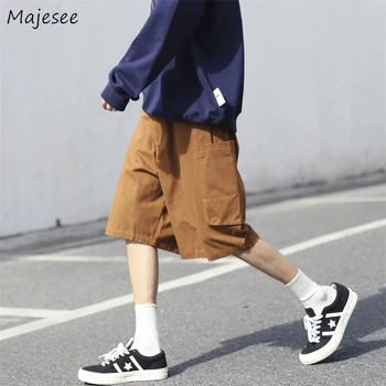 מזדמנים מכנסיים קצרים לגברים קיץ יפנית מסוגננת Шорты אופנת רחוב באגי רטרו Harajuku מכנסיים נער BF נוח תלמידים דינמי - התמונה 1  