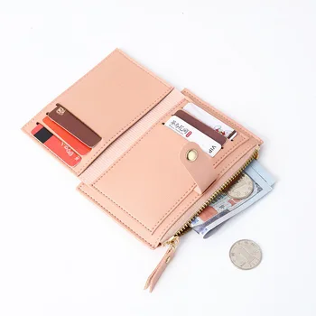 גברים, נשים, אופנה מוצק צבע כרטיס אשראי תעודת זהות רב-חריץ כרטיס בעל מזדמן עור PU מיני ארנק מטבעות הארנק לתיק כיס - התמונה 2  