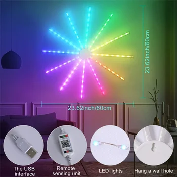 חכם RGB זיקוקים אור בקרת יישום RGB LED Starburst אור פיות זיקוקים גרלנד מוזיקה קלה סנכרון עבור מסיבת חג תפאורה - התמונה 2  