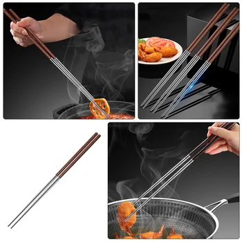 זמן בישול מקלות אכילה עם ידית עץ סיני חם, סיר בישול אטריות - התמונה 2  