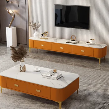 ארון מינימליזם טלוויזיה עומד מגירות רצפת עץ רטרו בעיצוב אירופאי טלוויזיה עומד איטלקי Arredamento הפוסט-מודרנית רהיטים - התמונה 2  