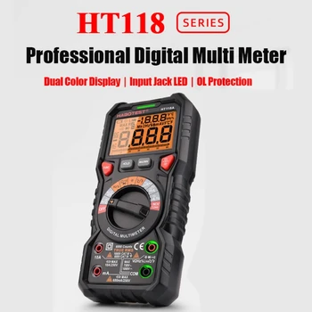 HT118A טסטר דיגיטלי מודד 6000 נחשב התדר הנוכחי טמפרטורה NCV בדיקת דיודה זרוק משלוח - התמונה 2  