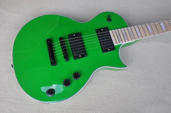 הירוק 6 מיתרים גיטרה חשמלית עם לבן מחייב,מייפל Fretboard,להתאמה אישית - התמונה 2  