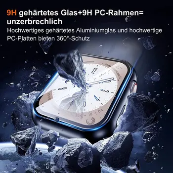 זכוכית+כיסוי עבור אפל שעונים מקרה 44mm 40mm 41mm 45mm 42mm 38 IWatch סדרה 4 5 6 סה 7 8 מגן מסך אפל שעונים Accessorie - התמונה 2  