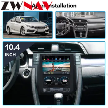 עבור הונדה סיוויק 2016-2019 טסלה סגנון אנדרואיד ניווט GPS רכב מולטימדיה נגן הרדיו ברכב נגן ראש יחידת שחקן - התמונה 2  