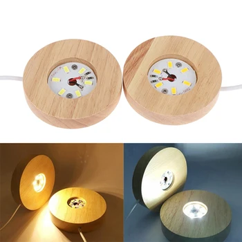עץ LED אור Dispaly בסיס עץ מנורת לילה בסיס LED תצוגת אור, בדולח, עץ זוהר בסיס - התמונה 2  