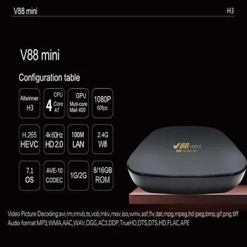 2023 חדש V88 מיני Allwinner H3 תיבת הטלוויזיה אנדרואיד 2.4 G/5G WiFi הממיר 16G 32G 64G 128G אנדרואיד 10 נגן מדיה HD TV Box - התמונה 2  