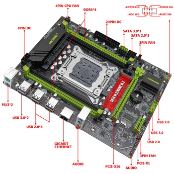 מכונאי X79 282H לוח האם להגדיר LGA 2011 עם ערכת Xeon E5 2689 המעבד 4x4G=16GB DDR3 ECC זיכרון Ram Nvme Sata M. 2 - התמונה 2  