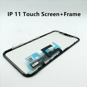 1PCS מגע מקורי זכוכית עם מסגרת לאייפון XR 11 מסך LCD TP הדיגיטציה הפאנל הקדמי החלפת תיקון חלקי חילוף לשנות - התמונה 2  