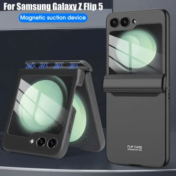 עבור Samsung Galaxy Z Flip 5 5G טלפון סלולארי במקרה עם ציר הגנה מגנטית רכב הר Shockproof הטלפון מכסה עבור Z הפוך 5 - התמונה 2  