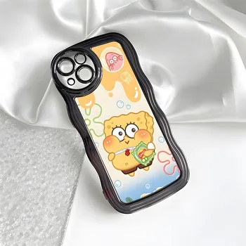 SpongeBobs פטריק סטאר מקרה טלפון מצופה נצנצים גל עבור Iphone Pro 15 14 12 + 13 Pro מקס 8 7 X XS XR Se כיסוי שקוף - התמונה 2  