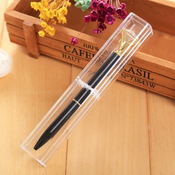 B36C 10PCS קטן אקריליק עט תיבת מיני עט מקרה מחזיק Trasparent פלסטיק קלמר - התמונה 2  