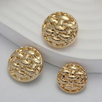 5Pcs/Lot אופנה חדשה גדולה לתפור את הכפתור דקורטיביים זהב כפתורי בגדים, מעיל DIY תפירה אביזרים כפתורים על מלאכות - התמונה 2  