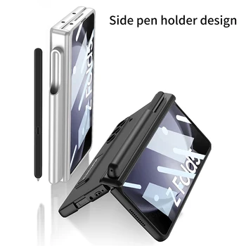 מגנטי ציר הגנה HD מסך זכוכית מגן כיסוי עבור Samsung Galaxy Z קיפול 5 תיק עם עט S בעל לעמוד סוגריים. - התמונה 2  