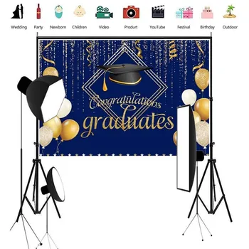 זהב כחול סיום ברכות בוגרת מחזור 2023 צילום רקע רווקים כובע לנשף מסיבת הלימודים באנר - התמונה 2  