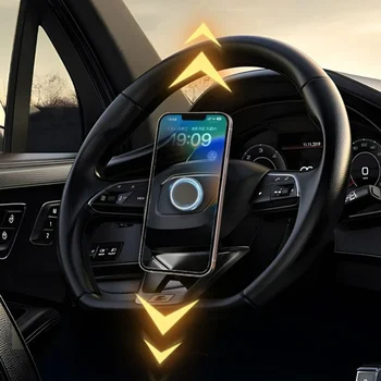 מגנטי עגול טלפון הרכב מחזיק את ההגה הטלפון לעמוד הר Rotatable תושבת קבועה תמיכה ב-GPS עבור Xiaomi Iphone Samsung - התמונה 2  