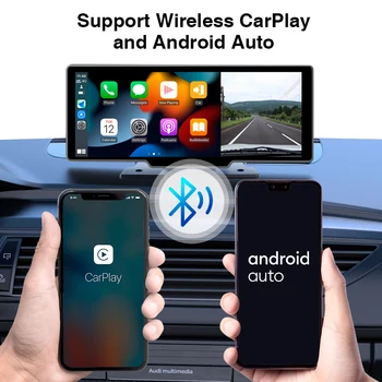 Grandnavi 4K המכונית Dash Cam Carplay אנדרואיד אוטומטי מקליט וידאו DVR ניווט שליטה קולית WIFI FM לוח מחוונים כפול עדשה אחורית - התמונה 2  