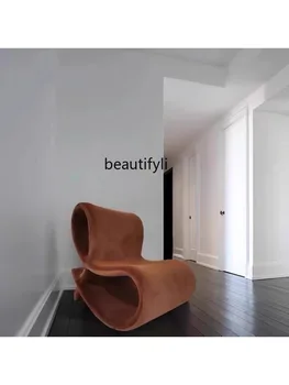 אישית נורדי מעצב פיברגלס חלול 8-מילה כורסה מיוחדת בצורת כיסא מעוגל מעוקל כיסא דגם חדר יחיד, ספה - התמונה 2  