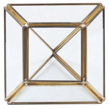 צורת יהלום תיבת ארגונית גיאומטריה זכוכית קוסמטיים קופסא לאחסון תכשיטים אוסף תיבת קישוט מתנה - התמונה 2  