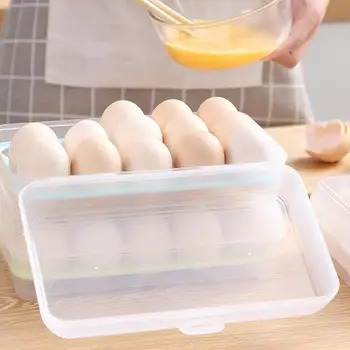 ביצה מיכלי אחסון ייחודית Multi רשת טריים שמירה על המדף קופסא מטבח מקרר ביצה אחסון ארגונית מגש קופסה עם מכסה - התמונה 2  