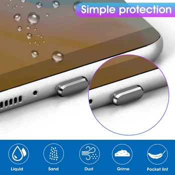 4Pcs מתכת אבק Plug סוג C נמל טעינה מגן אבק Plug עבור Samsung Huawei Xiaomi USB C אבק הוכחה לכסות עם תיבת אחסון - התמונה 2  
