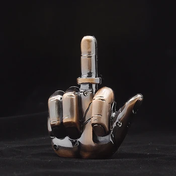 יצירתי יוצא דופן האצבע האמצעית מצית למילוי דלק סילון לפיד בוטאן מתכת קל יותר עם קול אישיות גאדג ' טים לגברים מתנה - התמונה 2  
