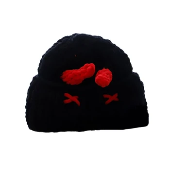 השטן קרן כובעים עבור נשים סרוגים חם מקסים כובעי יום הולדת מתנה D46A - התמונה 2  