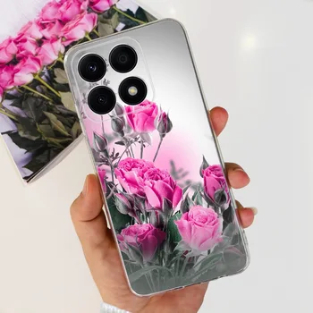 Funda בשביל כבוד X8a CRT-LX1 מקרה טלפון פרח פרפר נשים אופנה כיסוי אחורי עבור Huawei הכבוד X8a 2023 רך ברור הפגוש התיק - התמונה 2  