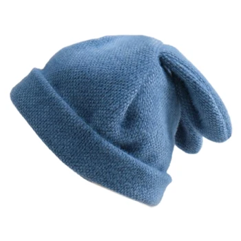 אופנה סתיו חורף אוזן ארנב כובע קטיפה כובע רך חם עבה אגן כובע הגנה דלי כובעים אוזני הארנב כובע למבוגרים - התמונה 2  