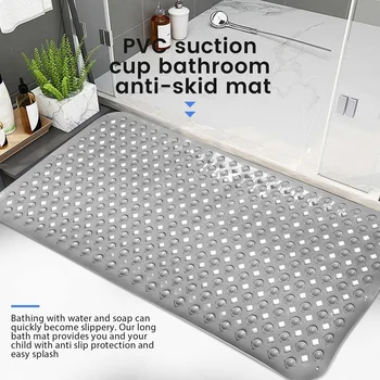 החלקה לשטיח אמבטיה עם אחיזה חזקה העור ידידותי BPA חינם החלקה במקלחת המזרן רחיץ שטיחון לאמבטיה החלקה מחצלת - התמונה 2  