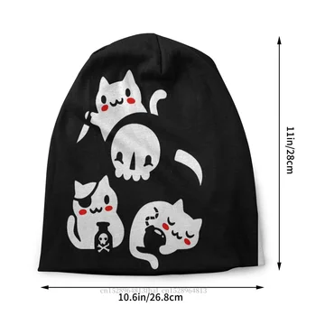בונט כובעים חתול שחור חמוד, אלוהים גברים נשים הרוגים חורף חם קאפ עיצוב Skullies כובעים כובעים - התמונה 2  