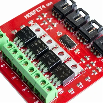 ארבעה ערוצים כביש 4 MOSFET כפתור IRF540 V4.0 MOSFET מודול מתג עבור Arduino - התמונה 2  