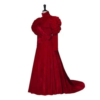 Cosplaydiy ויקטוריאני קטיפה אדומה שמלה הרנסנס בציר נשף תחפושות שמלה היסטוריים מימי הביניים נובל המלכה Cosplay השמלה - התמונה 2  