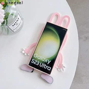 שיני ארנב ארנב טלפון Case For Samsung Galaxy A32 A22S A31 A21S A20S A11 A12 F42 M32 M11 F22 כיסוי חמוד Shockproof הכיסוי האחורי. - התמונה 2  