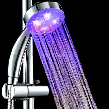 4LED ראש מקלחת רומנטי 7 צבעים מתחלפים, ראש מקלחת מסנן אור זוהר-אפ אניון ספא שירותים הטוש הבית. - התמונה 2  