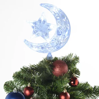 עץ חג המולד טופר Led מואר כוכב הירח טופר מופעל על עץ חג המולד טופר אור Usb עץ תפאורה חג המולד - התמונה 2  