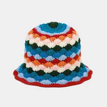 2023 סתיו חורף כותנה טלאים חם דייג כובע דלי כובע נסיעות חיצונית סאן קאפ עבור ילדה ונשים 205 - התמונה 2  