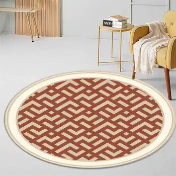 פאר מודרני גיאומטרי עגול, השטיח בסלון שולחן קפה שטיח קישוט חדר השינה רך שטיח רצפה מגן על הכיסא - התמונה 2  