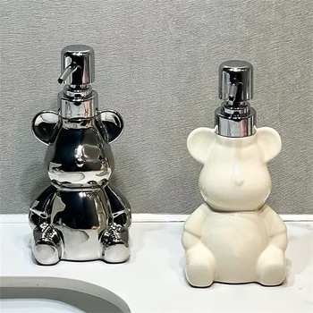 WHYOU יצירתי קרמיקה דוב מכשירי סבון נוזלי הגוף הלוואי שמפו תחליב בקבוק גומי אביזרי אמבטיה סט מתנת החתונה - התמונה 2  