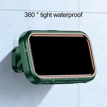 מחזיק טלפון אוניברסלי רב-תכליתי עמיד למים מקלחת מחזיק טלפון 360 מעלות סיבוב זווית מתכווננת קיר רכוב הסלולר - התמונה 2  