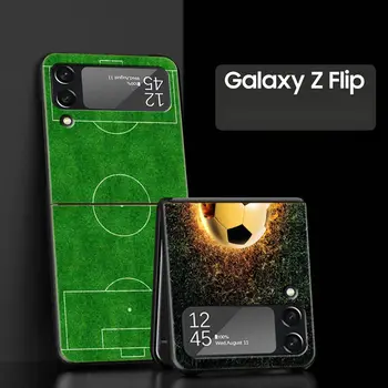 Z Flip 4 טלפון Case for Samsung Galaxy Z Flip 3 5G ZFlip3 Flip3 zflip Flip4 שחור חזק PC כיסוי כדורגל מגרש כדורגל פגז - התמונה 2  