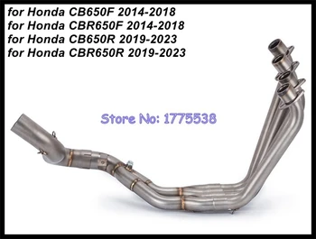 עבור הונדה CBR650R CB650R 2019-2023 CB650F CBR650F 2014-2018 אופנוע מערכת הפליטה אספן כותרת סעפת פליטה 51mm - התמונה 2  