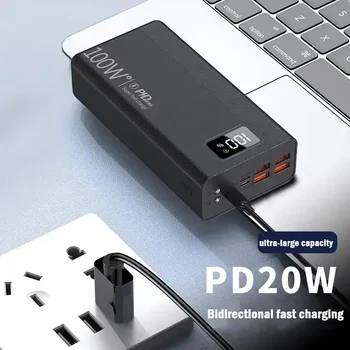 100W כוח הבנק 50000mAh 4 USB סופר מהיר טעינה נייד Powerbank עבור Huawei iPhone 14 Xiaomi סוללה חיצונית מטען חדש - התמונה 2  