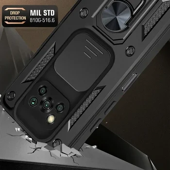 שקופית עדשת המצלמה Shockproof שריון במקרה פוקו Pro X3 X3 NFC טבעת מגנטית במקרה את הטלפון על פוקו Pro X4 M3 M4 Pro F4 GT F3 כיסוי - התמונה 2  