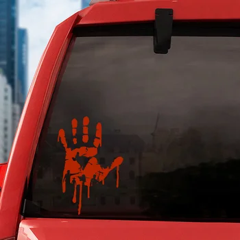 33641# מעניין ידיים, דם אדום טיפות מדבקות ויניל לרכב מדבקה עמיד למים על משאית הפגוש האחורי החלון ללא רקע - התמונה 2  