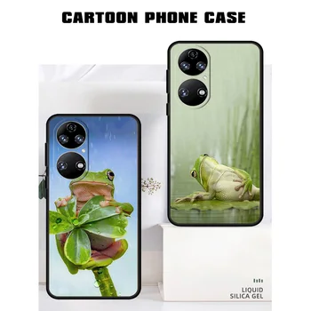 סיליקון Bumper Case Coque עבור Huawei נובה 9 סה P30 P20 Pro P50 P40 לייט 2021 E P חכם Z טלפון לכסות את אדום העין עץ צפרדע - התמונה 2  