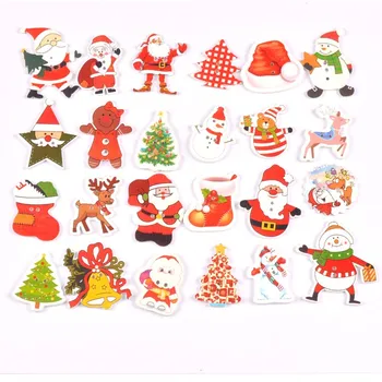 20pcs מעורבים חג המולד עץ כפתורים על אמנות עיצוב אלבומים תפירת בגדים DIY ילד הלבשה אספקה M2258 - התמונה 2  